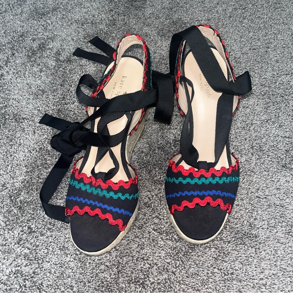 Kate Spade Red and Blue Espadrilles